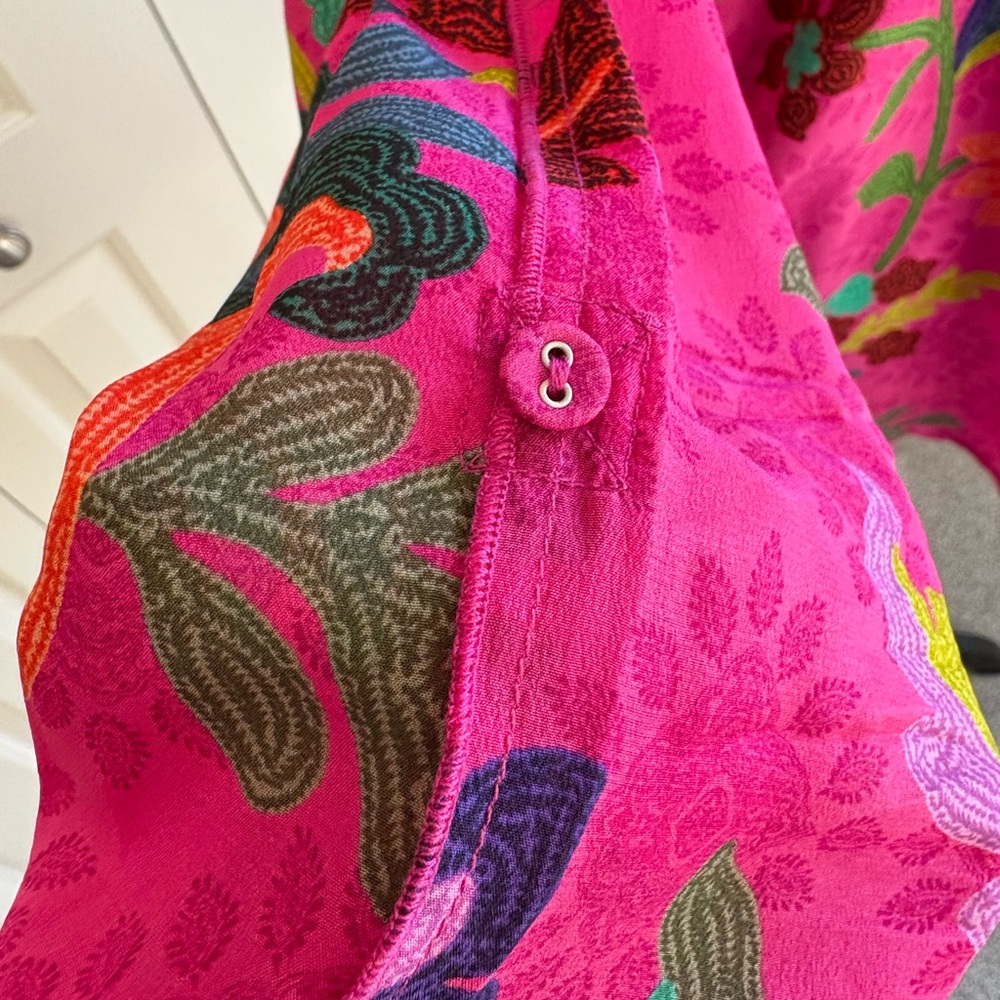 Johnny Was Martijn Shirt Fuschia and green-Size Medium - Picture 7 of 12
